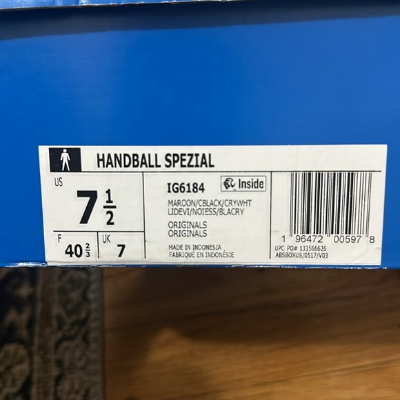 Adidas Handball Spezial Maroon Black - Women 9.5/Men 7.5